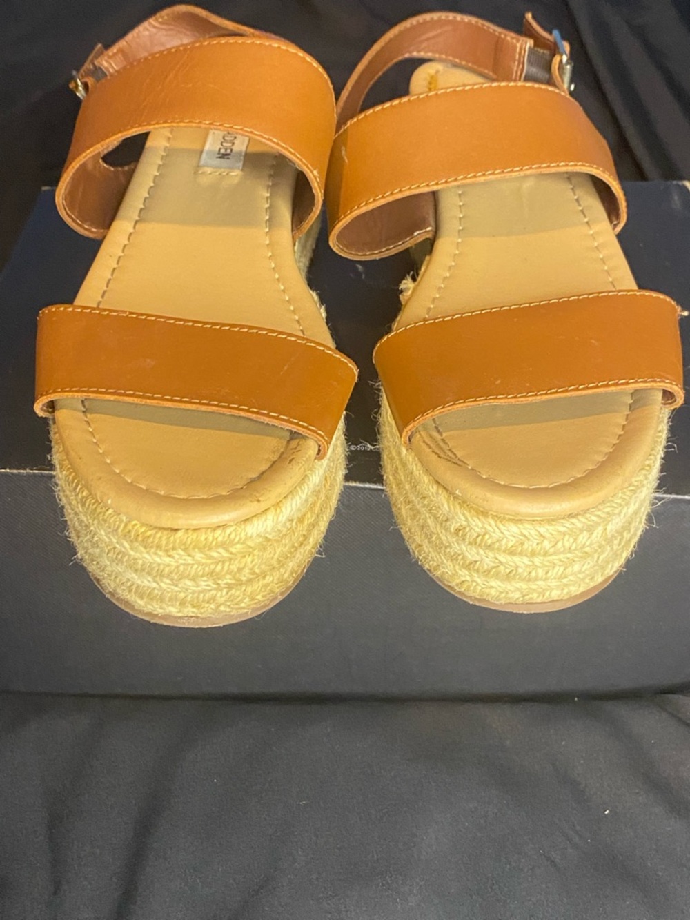 Steve Madden Women's Flat Leather Strap Sandals, Size 8.5, Brown